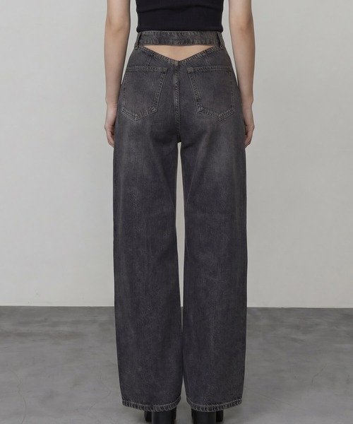 DURAS（デュラス）の「バックトライアングルカットデニムパンツ（デニムパンツ・レディース・インディゴブルー/ブラック・S-M/M-L）」の6枚目の写真