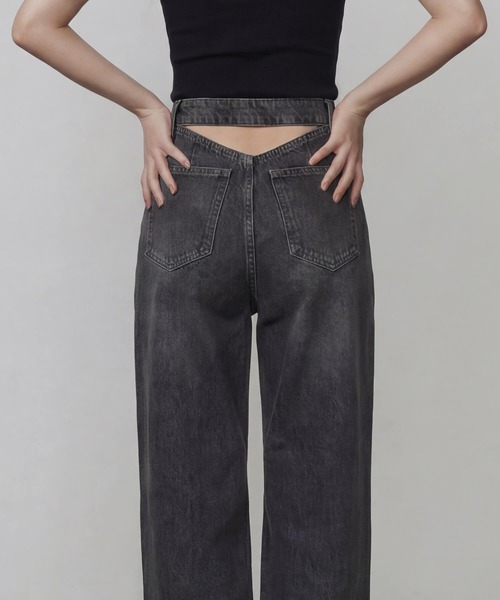 DURAS（デュラス）の「バックトライアングルカットデニムパンツ（デニムパンツ・レディース・インディゴブルー/ブラック・S-M/M-L）」の12枚目の写真