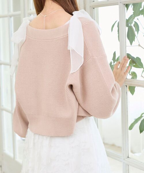 MAJESTIC LEGON（マジェスティックレゴン）の「キラキラモチーフビジューボタンカーデ（カーディガン/ボレロ・レディース・アイボリー/ピンク/ライトグリーン/ブルー・MEDIUM）」の19枚目の写真