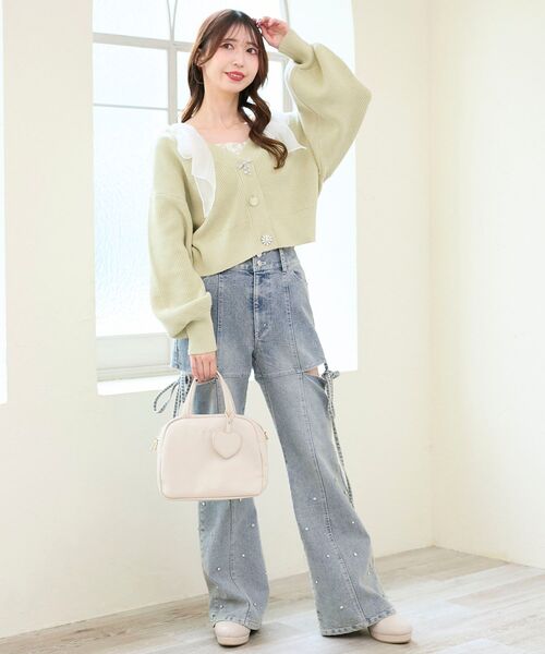 MAJESTIC LEGON（マジェスティックレゴン）の「キラキラモチーフビジューボタンカーデ（カーディガン/ボレロ・レディース・アイボリー/ピンク/ライトグリーン/ブルー・MEDIUM）」の21枚目の写真