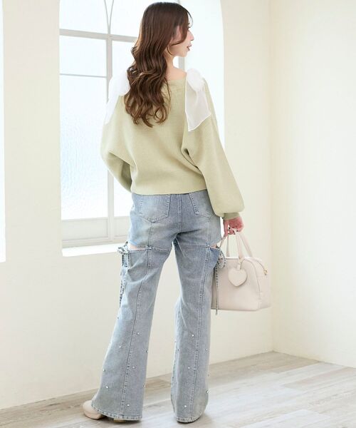 MAJESTIC LEGON（マジェスティックレゴン）の「キラキラモチーフビジューボタンカーデ（カーディガン/ボレロ・レディース・アイボリー/ブルー/ライトグリーン/ピンク・MEDIUM）」の22枚目の写真