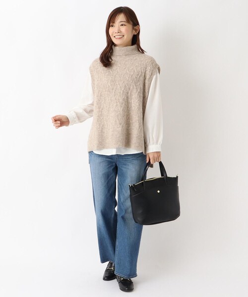 one'sterrace(ワンズテラス)の「Legato Largo 2WAY トートバッグ CURVE(トートバッグ・レディース・アイボリー系8/ベージュ系その他7/ブラック系8・99)」の17枚目の写真
