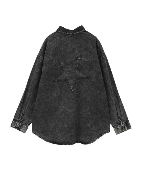 CONVERSE TOKYO（コンバーストウキョウ）の「ACID WASH STAR★ PATCH SHIRT（シャツ/ブラウス・レディース・サックスブルー/ブラック/グレー/パープル/ミント・FREE）」の10枚目の写真