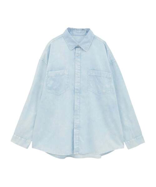 CONVERSE TOKYO（コンバーストウキョウ）の「ACID WASH STAR★ PATCH SHIRT（シャツ/ブラウス・レディース・サックスブルー/ブラック/グレー/パープル/ミント・FREE）」の16枚目の写真