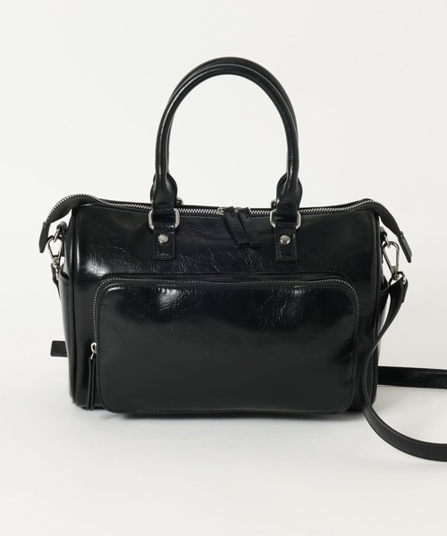 PAGEBOY（ページボーイ）の「【500mlペットボトルも入る】アウトポケットスクエアBAG（ショルダーバッグ・レディース・ブラック/チャコールグレー/ブルー・FREE）」の5枚目の写真