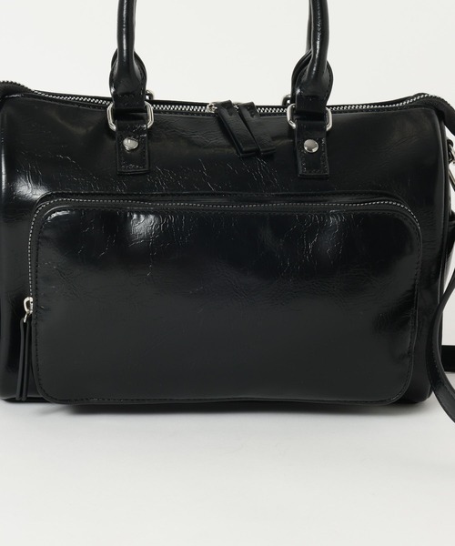 PAGEBOY（ページボーイ）の「【500mlペットボトルも入る】アウトポケットスクエアBAG（ショルダーバッグ・レディース・ブラック/チャコールグレー/ブルー・FREE）」の12枚目の写真