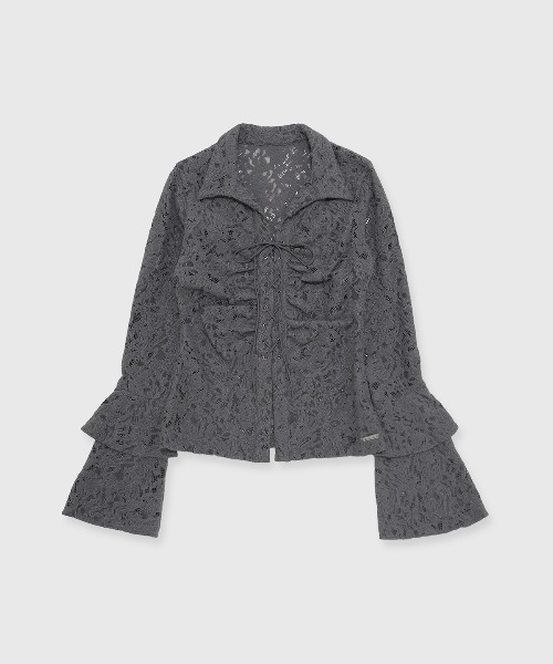 JOSE MOON（ジョゼムーン）の「LIQUIDE LACE  BLOUSE/リキッドレースブラウス（シャツ/ブラウス・レディース・ブラック/グレー/ホワイト・FREE）」の3枚目の写真