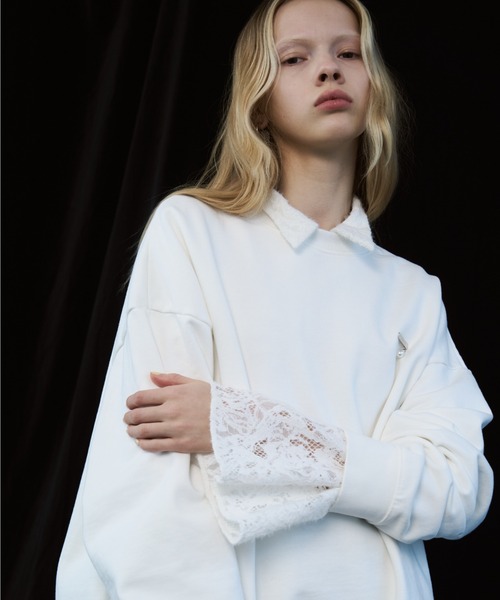 JOSE MOON（ジョゼムーン）の「LIQUIDE LACE  BLOUSE/リキッドレースブラウス（シャツ/ブラウス・レディース・ブラック/グレー/ホワイト・FREE）」の13枚目の写真