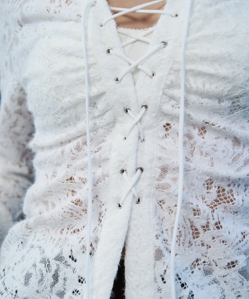 JOSE MOON（ジョゼムーン）の「LIQUIDE LACE  BLOUSE/リキッドレースブラウス（シャツ/ブラウス・レディース・ブラック/グレー/ホワイト・FREE）」の11枚目の写真