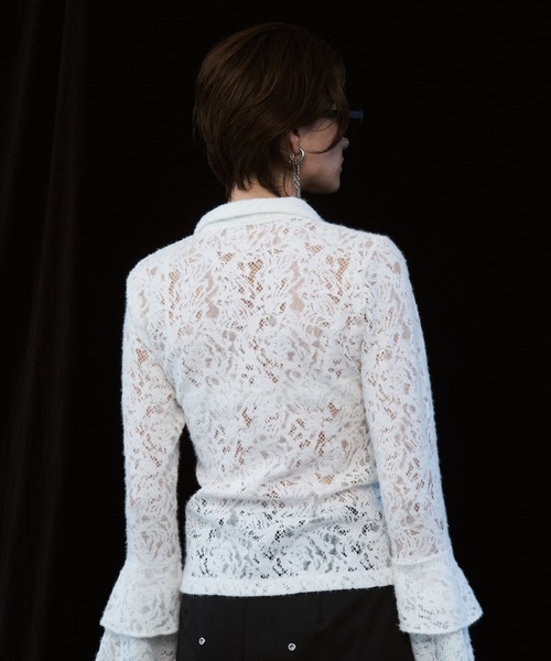 JOSE MOON（ジョゼムーン）の「LIQUIDE LACE  BLOUSE/リキッドレースブラウス（シャツ/ブラウス・レディース・ブラック/グレー/ホワイト・FREE）」の19枚目の写真