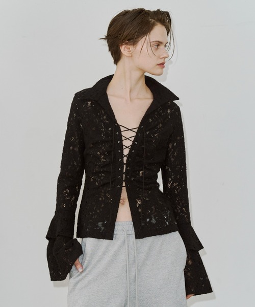 LIQUIDE LACE BLOUSE/リキッドレースブラウス（シャツ/ブラウス