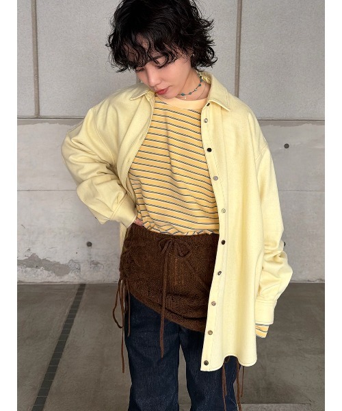 ELCHELE(エルチェレ)の「ASSORT BUTTON SAXONY SHIRT(シャツ/ブラウス・レディース・クリーム/ブラック・FREE)」の15枚目の写真