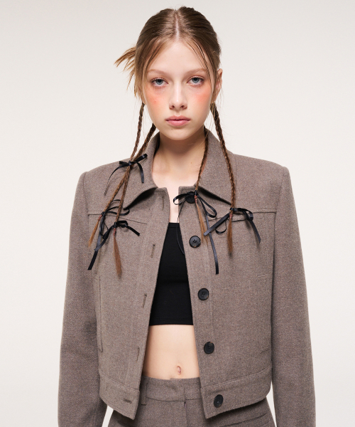 ETMON(エトモン)の「Collar Classic Jacket, Ash Brown(その他アウター・レディース・その他・S/M)」の4枚目の写真