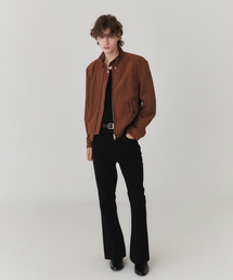 KINETO（キネト）の「スエードハイネックジャケット_キャメル（ライダースジャケット）」