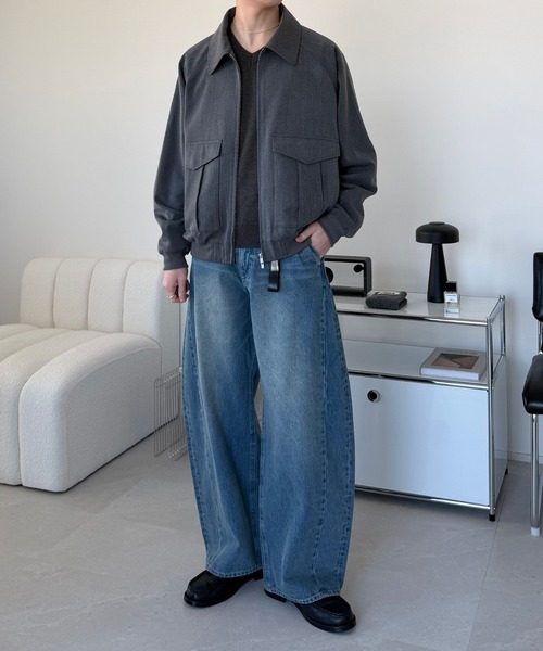 LUENNA（ルエナ）の「【LUENNA】Minimal Short Blouson / ミニマル ショートブルゾン（ブルゾン・メンズ・ブラック/グレー・L/M/S）」の8枚目の写真