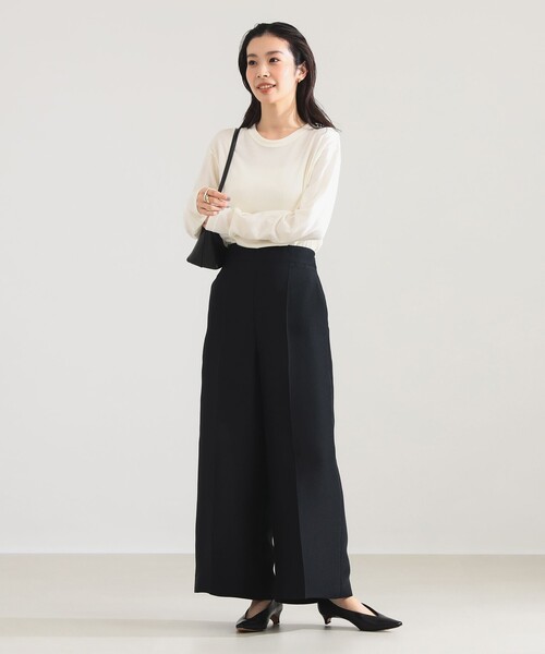 Demi-Luxe BEAMS（デミルクス ビームス）の「ワイド シルエット パンツ（その他パンツ・レディース・ブラック/ベージュ・36/38）」の4枚目の写真
