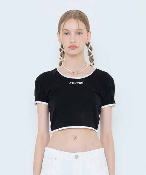 LARTIGENT(ラーティゼン)の「L4 LINE CROP KNIT(BLACK)(ニット/セーター・レディース・その他・FREE)」の5枚目の写真