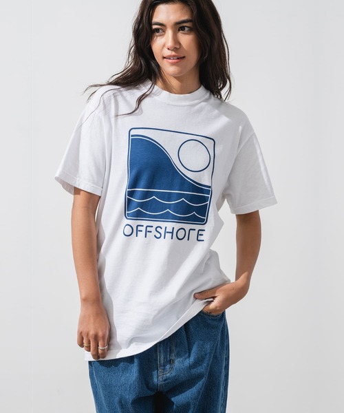 OFFSHORE（オフショア）の「ONE TONE LOGO TEE（Tシャツ/カットソー・メンズ・ホワイト/ブルー/チャコールグレー・XL/XXL/L/M/S）」の2枚目の写真