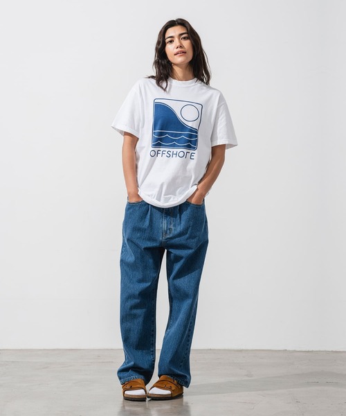 OFFSHORE（オフショア）の「ONE TONE LOGO TEE（Tシャツ/カットソー・メンズ・ホワイト/ブルー/チャコールグレー・XL/XXL/L/M/S）」の4枚目の写真