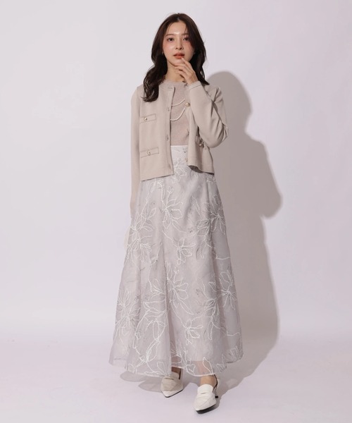 Apuweiser-riche（アプワイザーリッシェ）の「ラメ配色ニットジャケットアンサンブル（ニット/セーター・レディース・ライトイエロー/ホワイト/ピンク/ネイビー・2）」の7枚目の写真