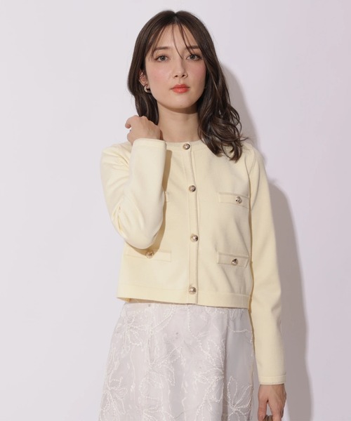 Apuweiser-riche（アプワイザーリッシェ）の「ラメ配色ニットジャケットアンサンブル（ニット/セーター・レディース・ライトイエロー/ホワイト/ピンク/ネイビー・2）」の14枚目の写真