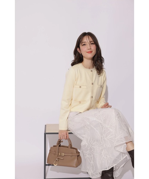 Apuweiser-riche（アプワイザーリッシェ）の「ラメ配色ニットジャケットアンサンブル（ニット/セーター・レディース・ライトイエロー/ホワイト/ピンク/ネイビー・2）」の18枚目の写真