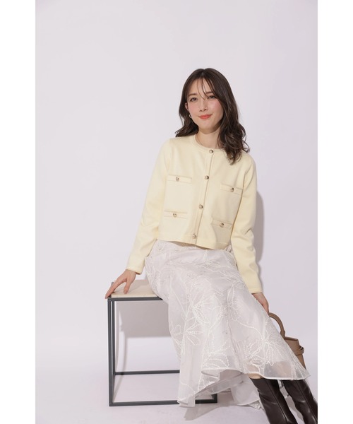 Apuweiser-riche（アプワイザーリッシェ）の「ラメ配色ニットジャケットアンサンブル（ニット/セーター・レディース・ライトイエロー/ホワイト/ピンク/ネイビー・2）」の19枚目の写真