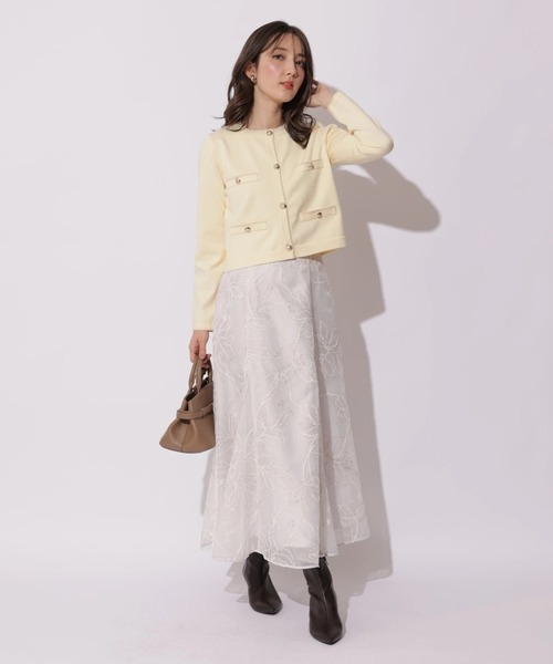 Apuweiser-riche（アプワイザーリッシェ）の「ラメ配色ニットジャケットアンサンブル（ニット/セーター・レディース・ライトイエロー/ホワイト/ピンク/ネイビー・2）」の20枚目の写真