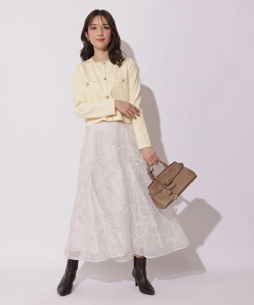 Apuweiser-riche（アプワイザーリッシェ）の「ラメ配色ニットジャケットアンサンブル（ニット/セーター・レディース・ライトイエロー/ホワイト/ピンク/ネイビー・2）」の21枚目の写真