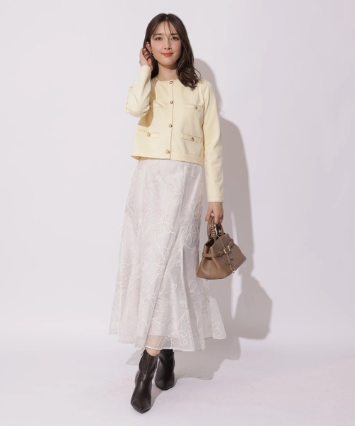 Apuweiser-riche（アプワイザーリッシェ）の「ラメ配色ニットジャケットアンサンブル（ニット/セーター・レディース・ライトイエロー/ホワイト/ピンク/ネイビー・2）」の22枚目の写真