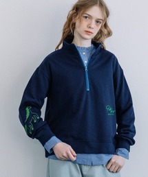 POU DOU DOU（プードゥドゥ）の「HORSE刺繍zipあき裏毛プルオーバー（スウェット）」