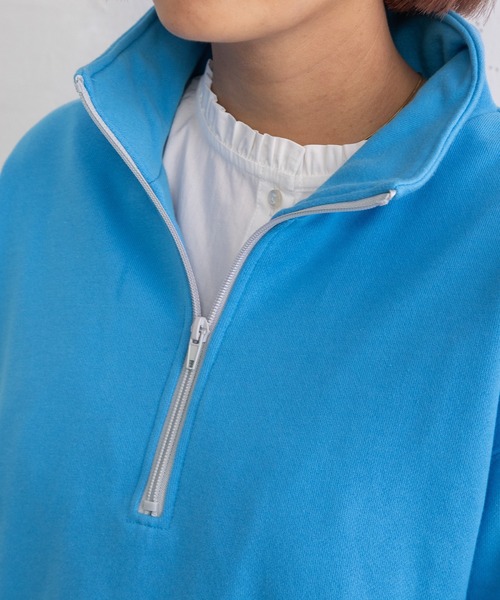 POU DOU DOU（プードゥドゥ）の「HORSE刺繍zipあき裏毛プルオーバー（スウェット・レディース・オートミール/ブルー/ネイビー・3）」の10枚目の写真