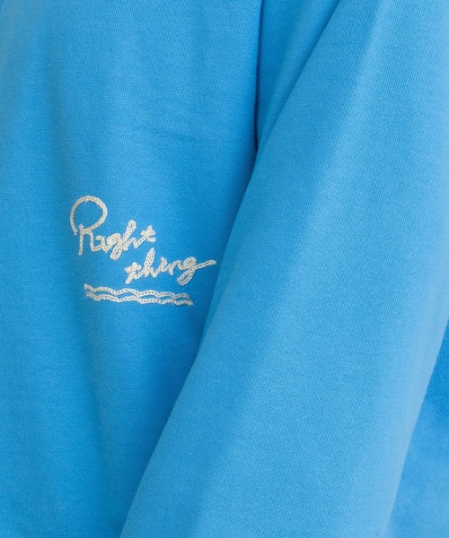 POU DOU DOU（プードゥドゥ）の「HORSE刺繍zipあき裏毛プルオーバー（スウェット・レディース・オートミール/ブルー/ネイビー・3）」の12枚目の写真