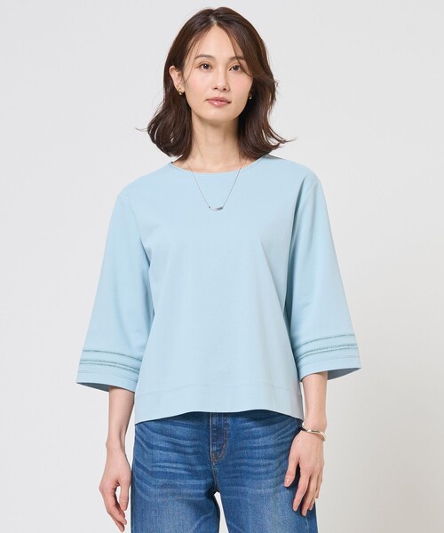 J.PRESS Ladies(J.プレス レディス)の「ギガダルポンチ カットソー(Tシャツ/カットソー・レディース・ホワイト系/スカイブルー系/ベージュ系・SMALL)」の1枚目の写真