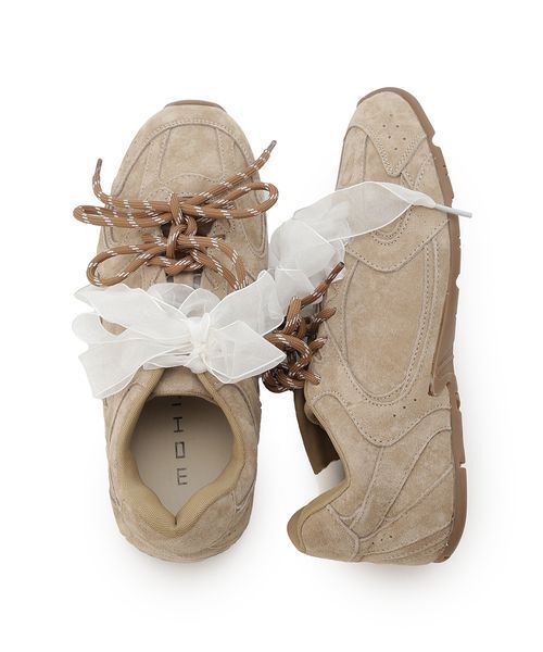 FRAY I.D(フレイアイディー)の「【MOHI】レースリボンスニーカー(スニーカー・レディース・グレー/ブラウン/ベージュ・22.5/23.5/24.5)」の10枚目の写真