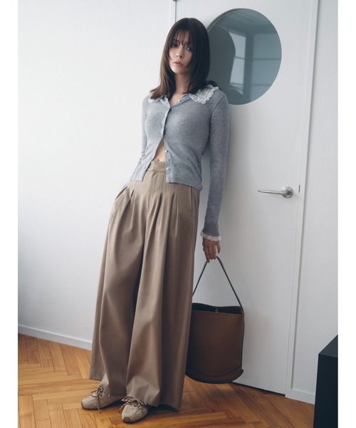 FRAY I.D(フレイアイディー)の「【MOHI】レースリボンスニーカー(スニーカー・レディース・グレー/ブラウン/ベージュ・22.5/23.5/24.5)」の4枚目の写真