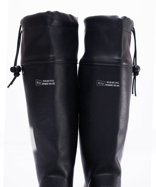 KiU（キウ）の「パッカブルレインブーツ -3RD-  収納袋付き（レインシューズ・レディース・ブラック・XX-LARGE/X-LARGE/LARGE/MEDIUM/SMALL）」の6枚目の写真