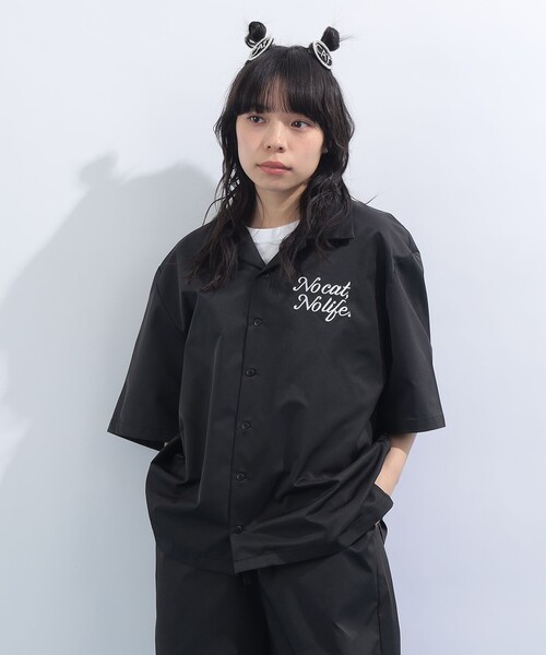 猫刺繍 開襟シャツ（シャツ/ブラウス）｜mmts（マミタス）の