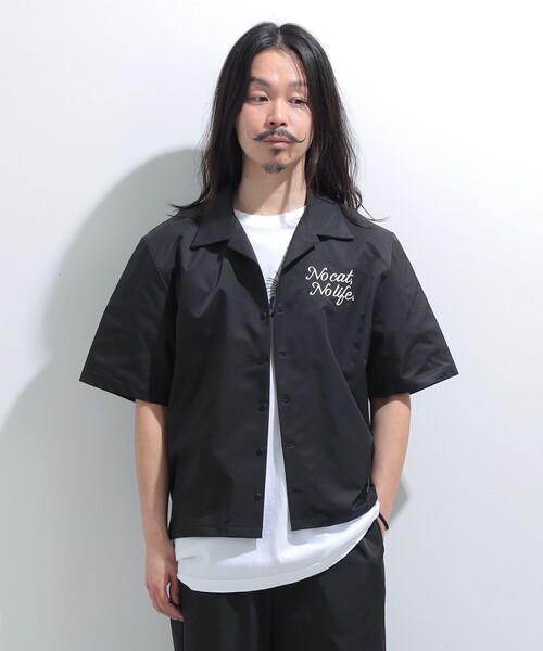 mmts(マミタス)の「猫刺繍 開襟シャツ(シャツ/ブラウス・レディース・ブラック/ピンク・X-LARGE/MEDIUM)」の8枚目の写真