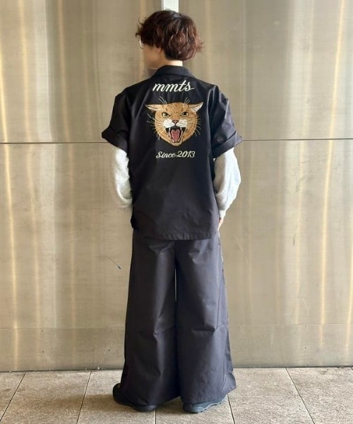 mmts(マミタス)の「猫刺繍 開襟シャツ(シャツ/ブラウス・レディース・ブラック/ピンク・X-LARGE/MEDIUM)」の6枚目の写真