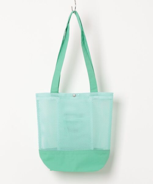 FRUIT OF THE LOOM（フルーツオブザルーム）の「EX MESH TOTE BAG M / メッシュ素材×ナイロン切り替え トートバッグ Mサイズ / カジュアル デイリー（トートバッグ・メンズ・ブラック/ベージュ/ネイビー/イエロー/ミント・FREE）」の9枚目の写真