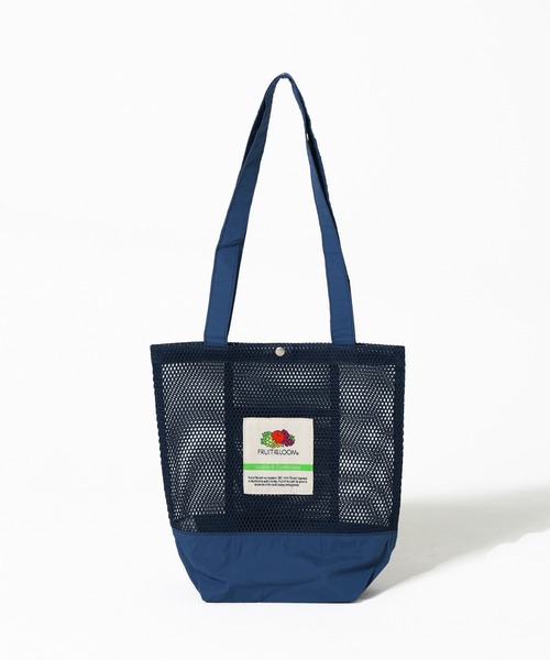 FRUIT OF THE LOOM（フルーツオブザルーム）の「EX MESH TOTE BAG M / メッシュ素材×ナイロン切り替え トートバッグ Mサイズ / カジュアル デイリー（トートバッグ・メンズ・ブラック/ベージュ/ネイビー/イエロー/ミント・FREE）」の5枚目の写真