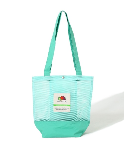 FRUIT OF THE LOOM（フルーツオブザルーム）の「EX MESH TOTE BAG M / メッシュ素材×ナイロン切り替え トートバッグ Mサイズ / カジュアル デイリー（トートバッグ・メンズ・ブラック/ベージュ/ネイビー/イエロー/ミント・FREE）」の4枚目の写真