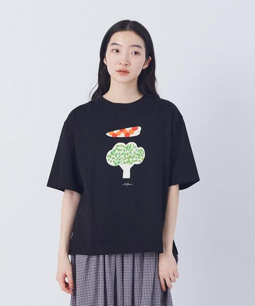 conges payes ADIEU TRISTESSE（コンジェ ペイエ アデュートリステス）の「ichiro yamaguci.半袖Ｔシャツ（Tシャツ/カットソー・レディース・ブルーグレー/グレイッシュベージュ/ブラック・FREE）」の15枚目の写真