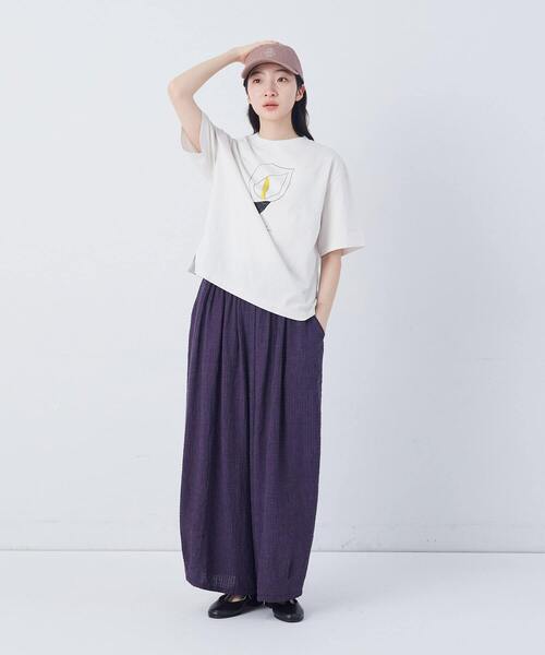 conges payes ADIEU TRISTESSE（コンジェ ペイエ アデュートリステス）の「ichiro yamaguci.半袖Ｔシャツ（Tシャツ/カットソー・レディース・ブルーグレー/グレイッシュベージュ/ブラック・FREE）」の22枚目の写真