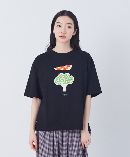 conges payes ADIEU TRISTESSE（コンジェ ペイエ アデュートリステス）の「ichiro yamaguchi. 半袖Ｔシャツ（Tシャツ/カットソー・レディース・ブルーグレー/グレイッシュベージュ/ブラック・FREE）」の22枚目の写真