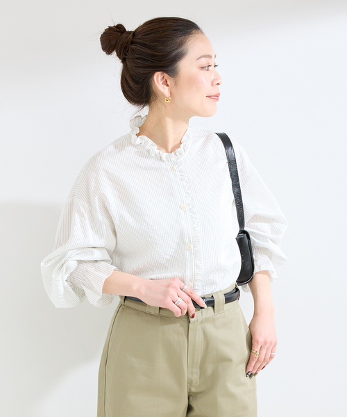 ウォッシャブル / フロントフリルブラウス（シャツ/ブラウス）｜B.C