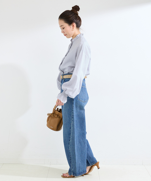 B.C STOCK(ベーセーストック)の「ウォッシャブル / フロントフリルブラウス(シャツ/ブラウス・レディース・ホワイト/サックスブルー/ベージュ・FREE)」の10枚目の写真