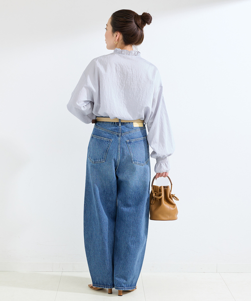 B.C STOCK(ベーセーストック)の「ウォッシャブル / フロントフリルブラウス(シャツ/ブラウス・レディース・ホワイト/サックスブルー/ベージュ・FREE)」の12枚目の写真