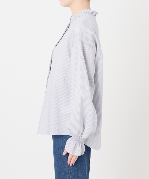 B.C STOCK(ベーセーストック)の「ウォッシャブル / フロントフリルブラウス(シャツ/ブラウス・レディース・ホワイト/サックスブルー/ベージュ・FREE)」の18枚目の写真